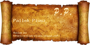 Pallek Piusz névjegykártya